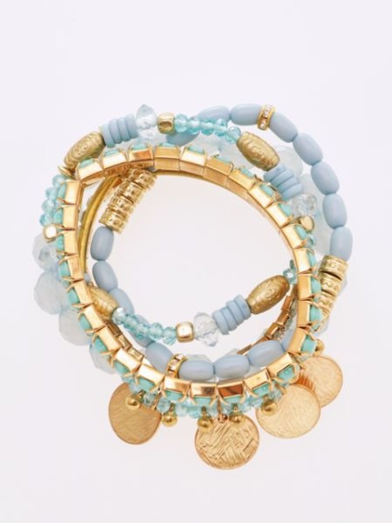 【Pre-order】 ☼ rhinestone combination bracelet ☼ (two-color) - Bracelets - Other Materials Multicolor