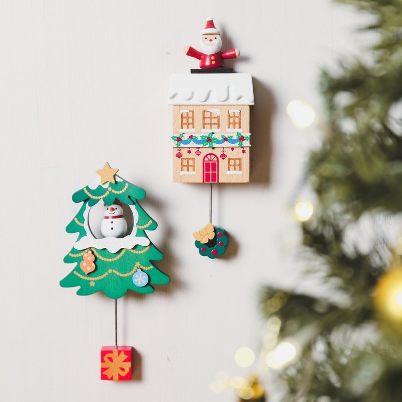 【Snowman Christmas Tree / Santa Claus】Wooden Magnet Decoration | Wooderful life - ของวางตกแต่ง - ไม้ หลากหลายสี