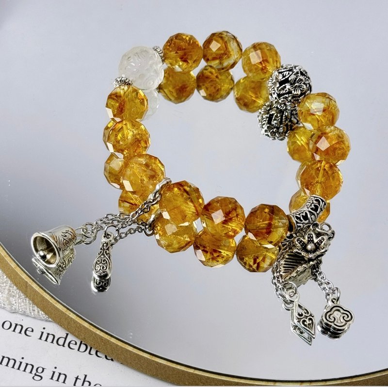 CaiYI & Cai Yi Healing Energy Crystal [Diamond-cut Yellow Asai Lucky Natural Crystal Bracelet] is on sale - Bracelets - Crystal 