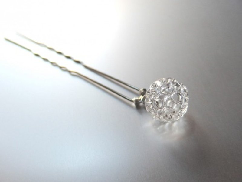 Dentelle sphere Hairpin かんざし - 髮夾/髮圈 - 玻璃 透明