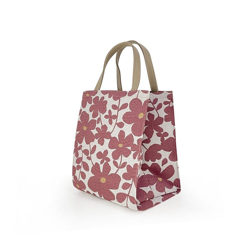 Made in Japan - Weizhou Oriental Small Garden Lunch Bag Handbag - Pink - Handbags & Totes - Cotton & Hemp Pink