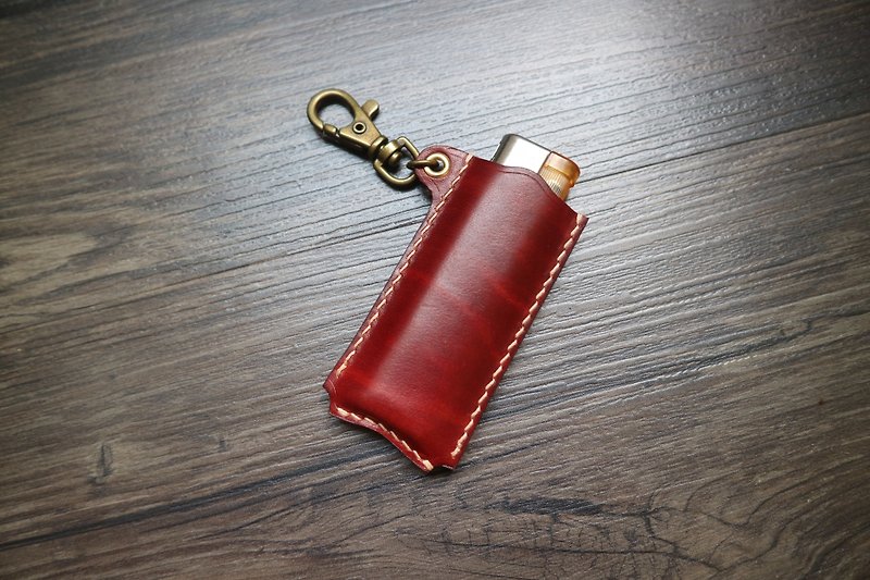 Yichuang small room | vegetable tanned leather hand-dyed and hand-stitched lighter cover - อื่นๆ - หนังแท้ 