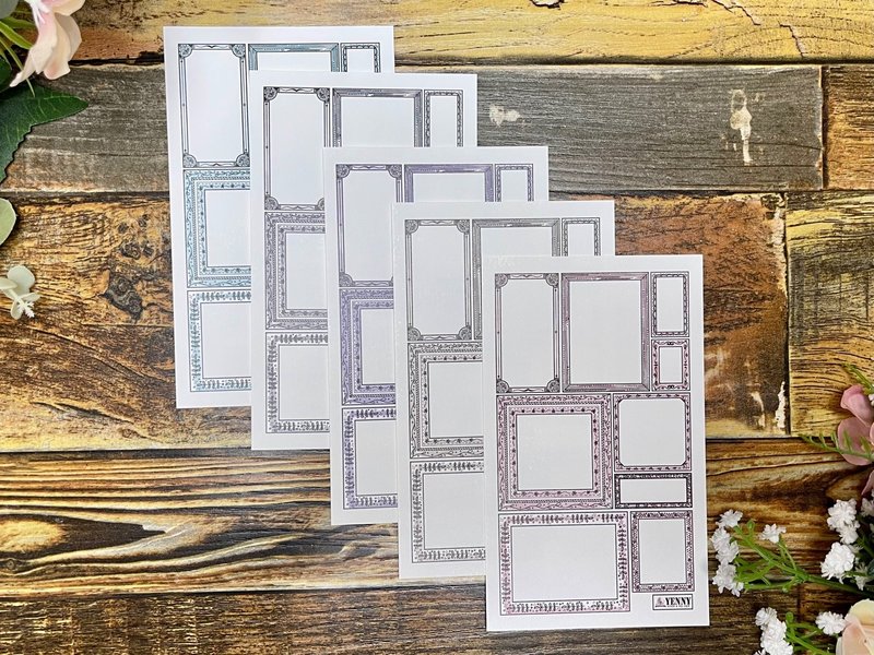 (special paper 5 types 5pcs  all SET)  yentage frame ver. 2 - 貼紙 - 紙 多色