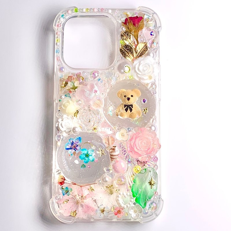 Flower bear decoden phone case - Phone Cases - Resin Multicolor