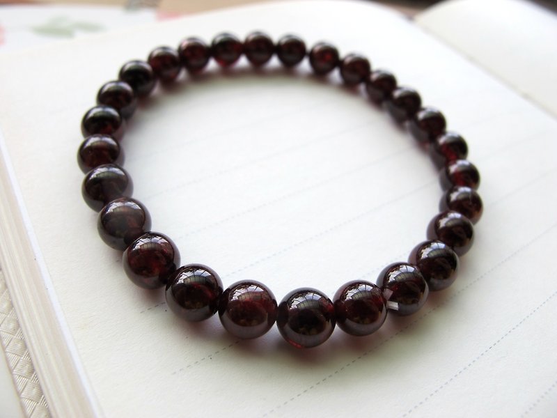 [Unswerving Love] 6.5mm Garnet-Handmade Natural Stone Series - Bracelets - Crystal Red