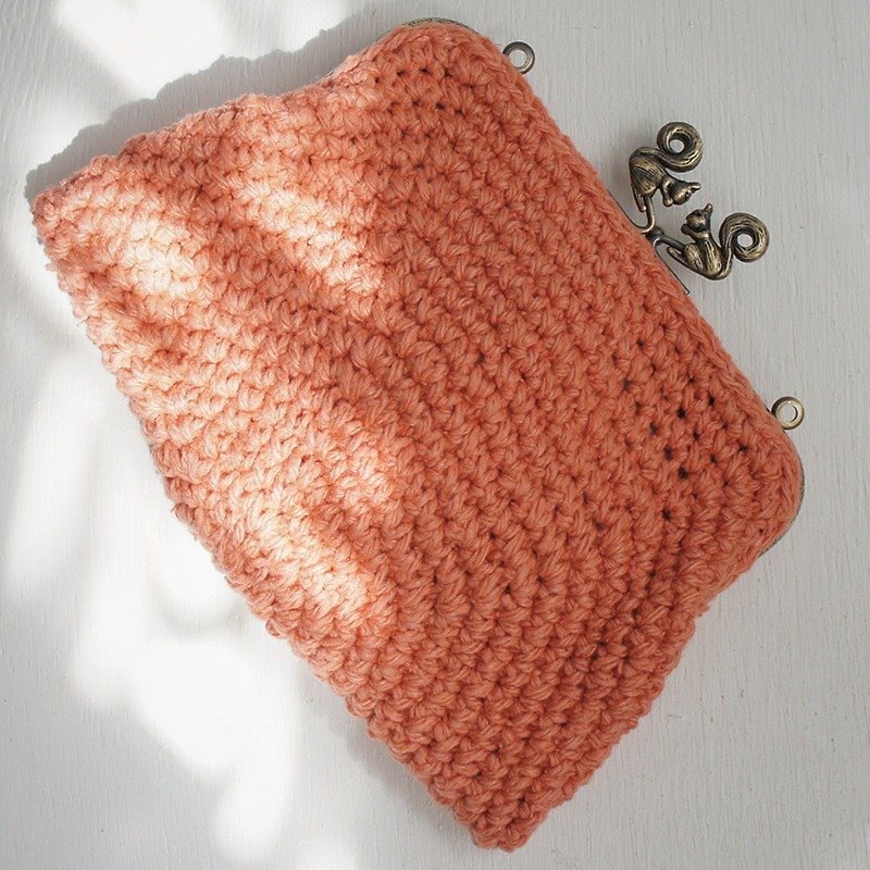 Ba-ba handmade☆ crochet petit-bag (No.C989) - 手袋/手提袋 - 紙 橘色