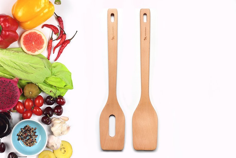 Gemini spatula salad set (beech/maple) (customized lettering can be purchased) - Cookware - Wood 