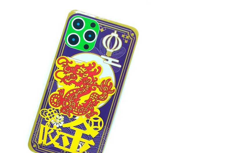 龍咬金 裝飾 開運小物 書籤 - 卡片/明信片 - 紙 紅色