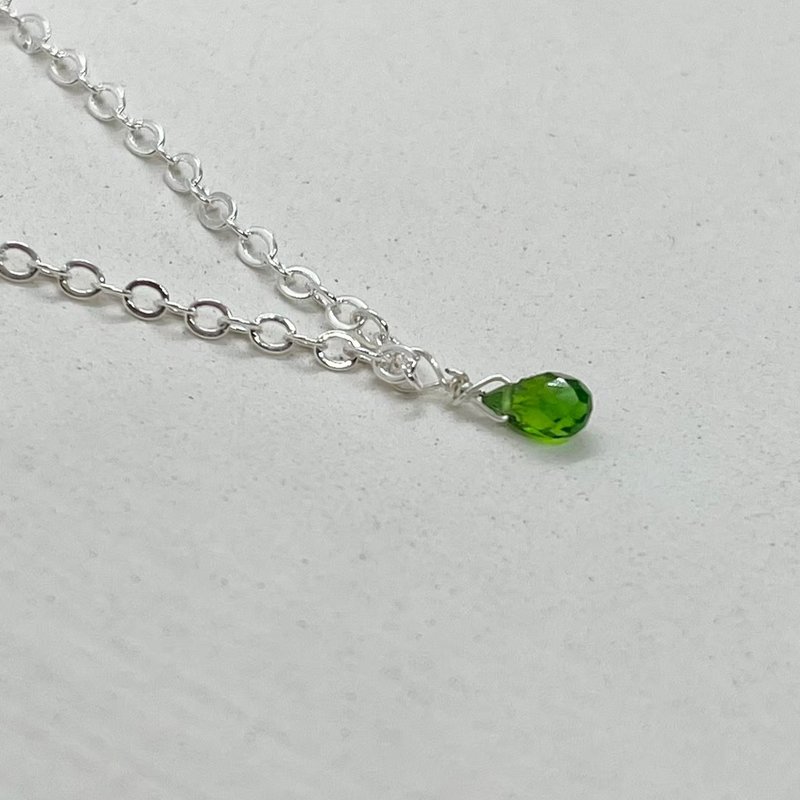 Natural diopside neckless - Necklaces - Gemstone Green