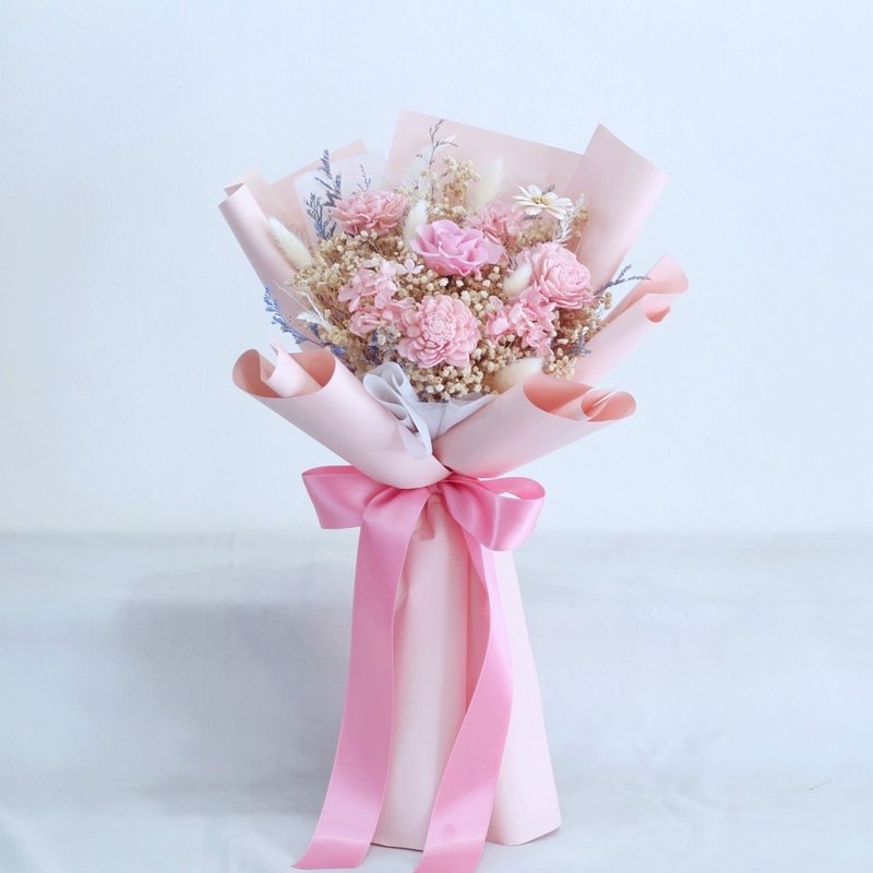 Fl178-05 Medium-sized preserved flower bouquet—Princess Pink - ช่อดอกไม้แห้ง - พืช/ดอกไม้ 