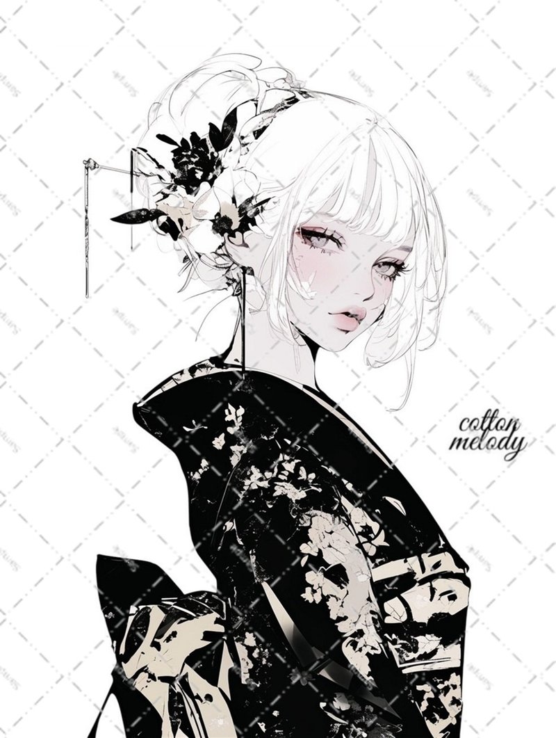 original sticker no.5770 人物ステッカー オリジナルステッカー 人物ステッカー 女の子ステッカー オリジナル人物ステッカー - 貼紙 - 紙 