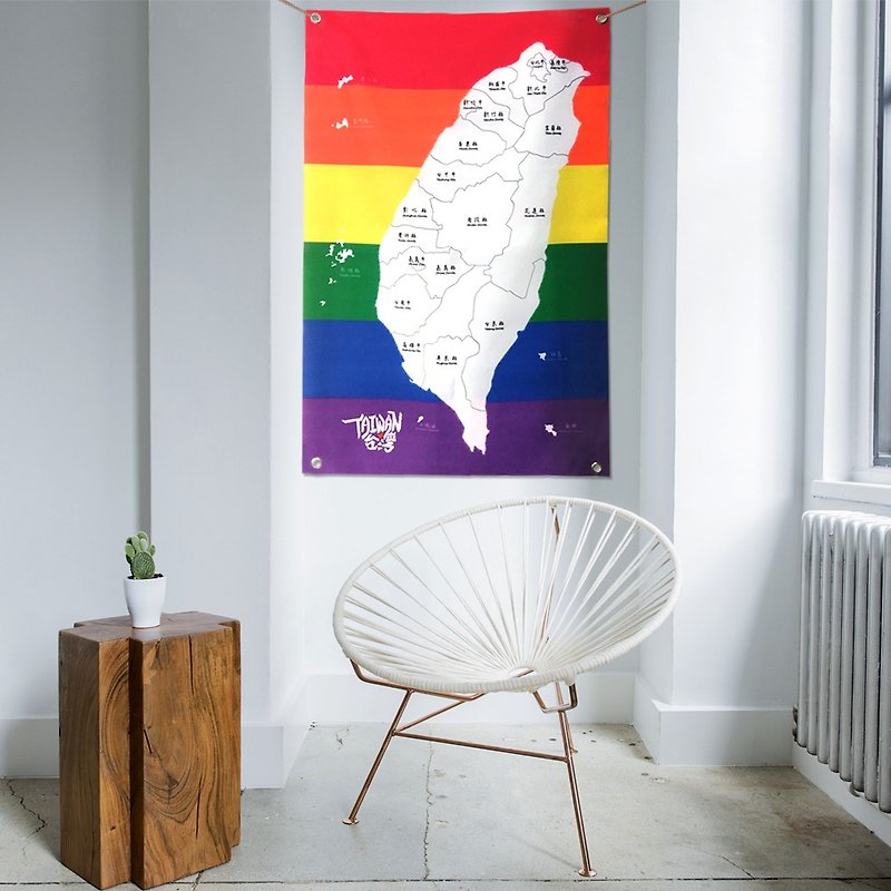 Taipei map hanging cloth rainbow customization - Posters - Other Materials Multicolor