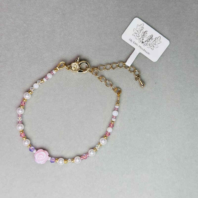 Austrian Swarovski crystal + pearl bracelet JW95H-001 - สร้อยข้อมือ - ไข่มุก หลากหลายสี