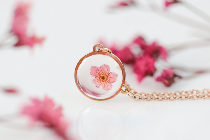 Necklace rose gold (plum) - 項鍊 - 玫瑰金 粉紅色