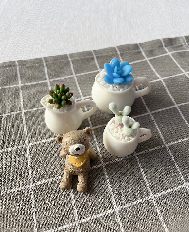 [Simulation clay succulent] Milk cup clay succulent series_Order production model - ตกแต่งต้นไม้ - ดินเหนียว 