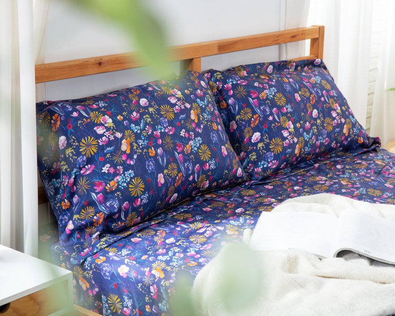 【LIFE】奧地利100%天絲 夏季涼被 雙人鋪棉兩用被 琉璃紺 - 寢具/床包 - 棉．麻 藍色