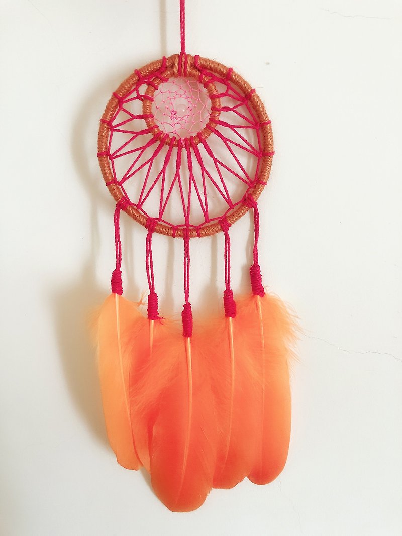 Soul Dream Catcher Grace of the Sun God | Custom Hand-woven Ornaments Healing Small Gifts - ของวางตกแต่ง - วัสดุอื่นๆ สีส้ม