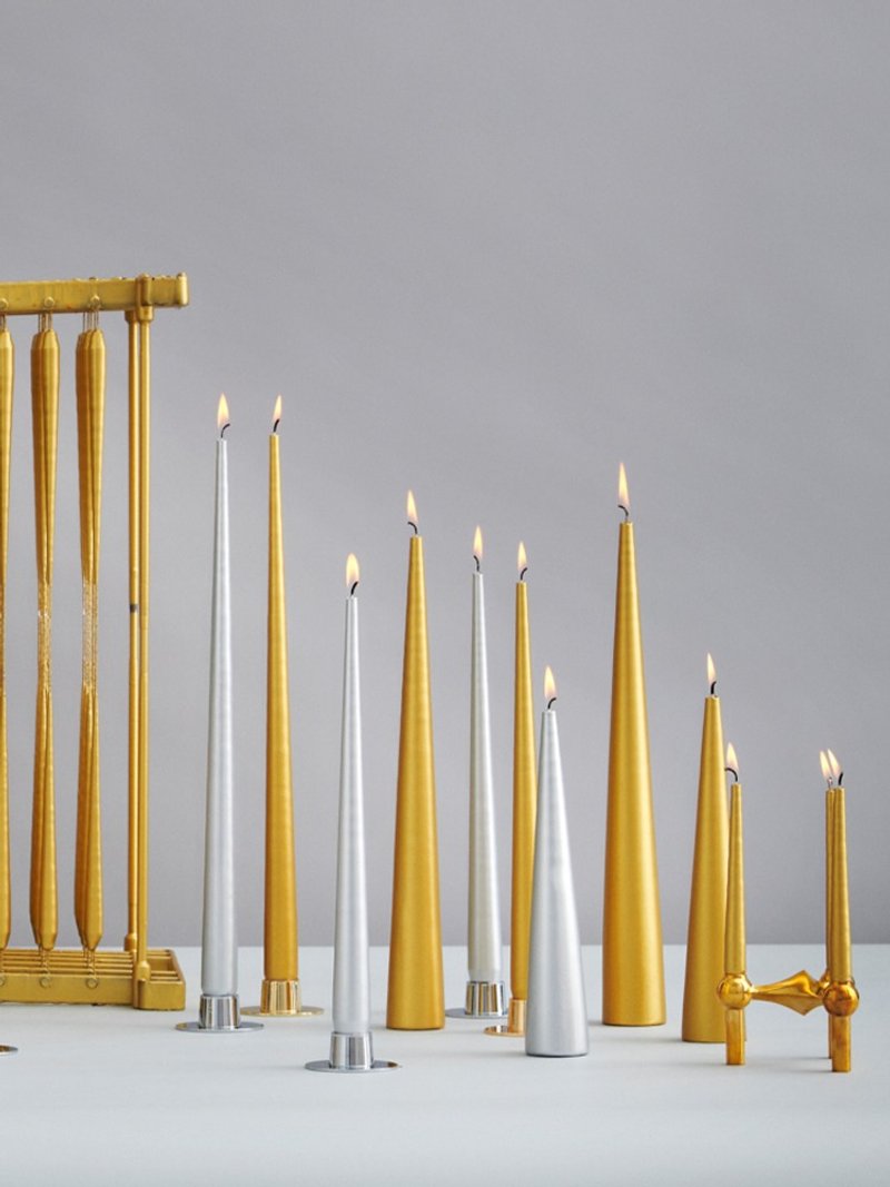 ester&erik Taper Candle Metallic Candle Dinner Candle Taper Candles - Candles & Candle Holders - Wax 