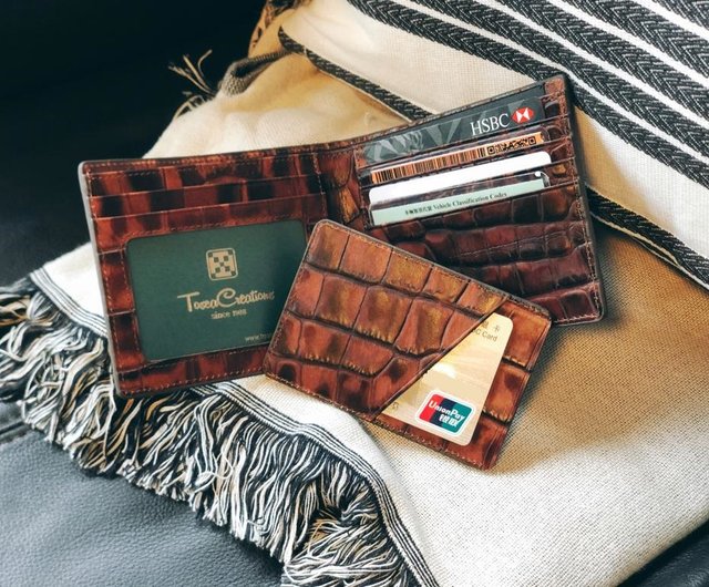 Browns Embossed Genuine Leather Credit Card Wallet