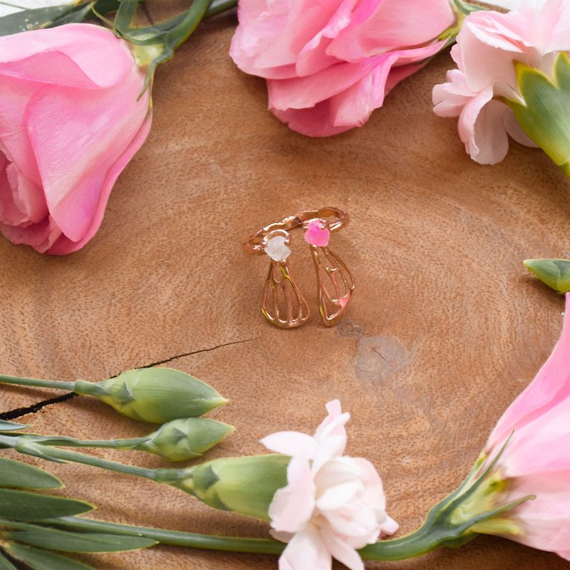 Butterfly wings ring - General Rings - Copper & Brass Pink