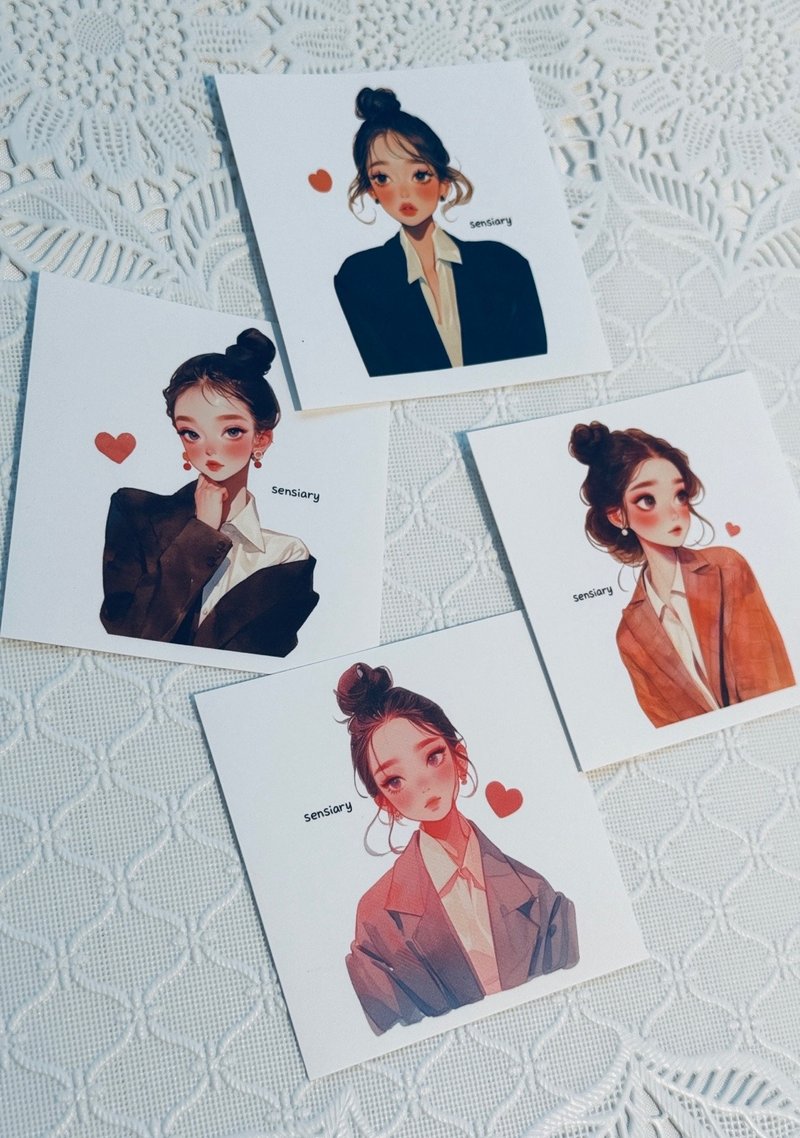 sensiary lovely girl Sticker 20sheets - 卡片/明信片 - 紙 