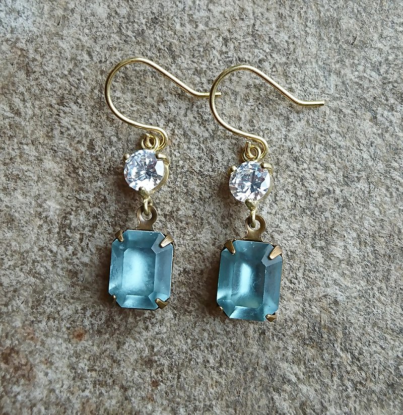 Vintage Swarovski Drop Earrings - Earrings & Clip-ons - Other Metals Blue