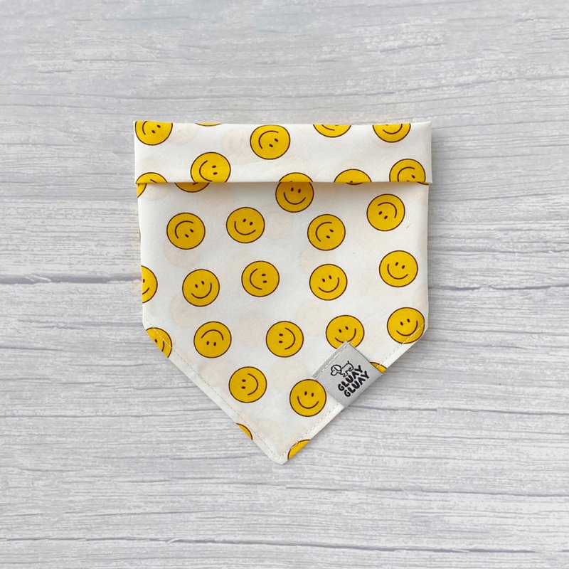 Smiley Minimal: Dog and Cat Bandana - 項圈/牽繩 - 棉．麻 