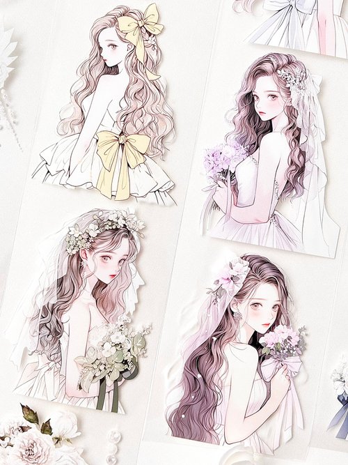 アイドル [GGAGGONG] Wedding PET Tape Lettering Luxe PET Tape - Shop ggaggong Washi Tape - Pinkoi
