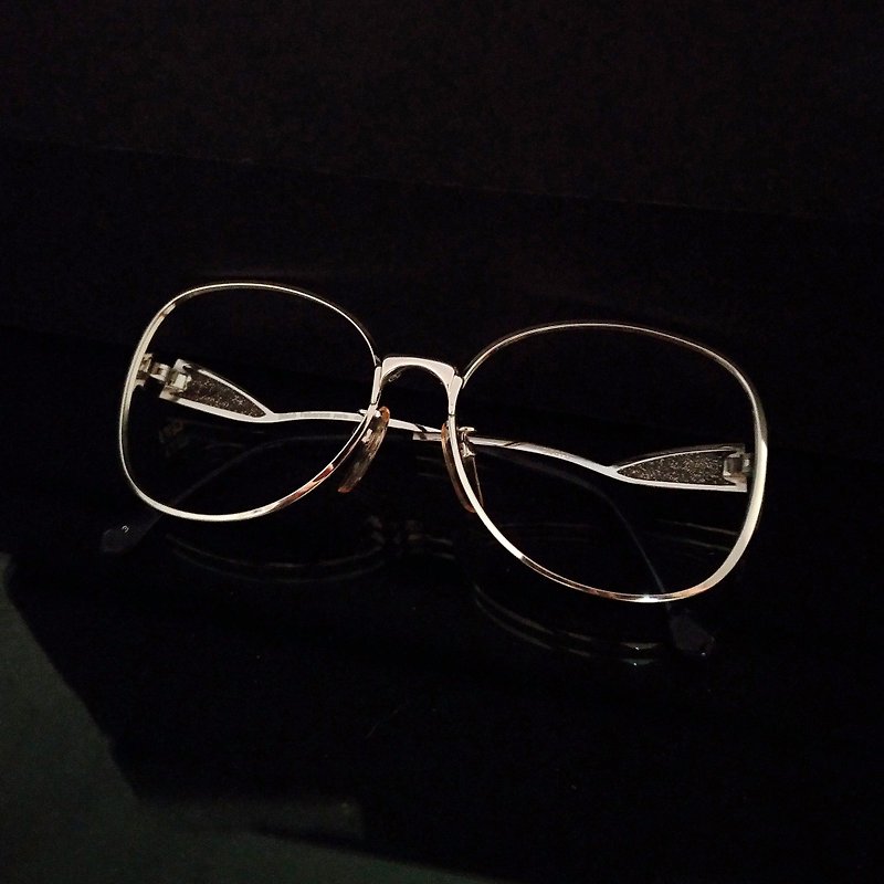 Monroe Optical Shop / Japan 80s Antique Eyeglass Frame M11 vintage - กรอบแว่นตา - เครื่องประดับ สีทอง