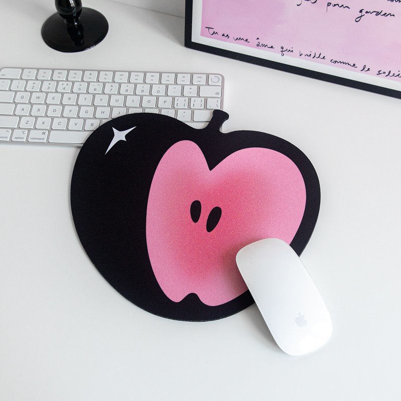 AUG8 STORE Pink Apple Mouse Pad/Mouse Pad - แผ่นรองเมาส์ - ยาง 