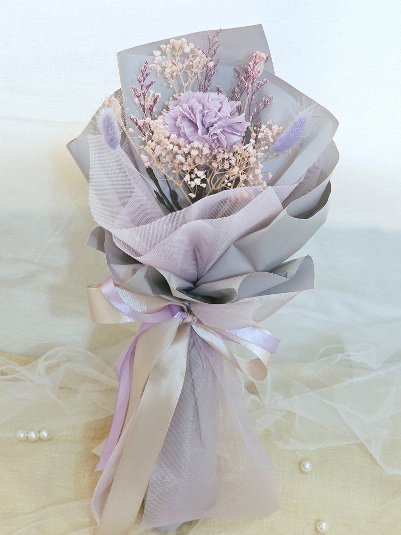 Mother's Day Lavender Carnation Preserved Flower Bouquet - ช่อดอกไม้แห้ง - พืช/ดอกไม้ 