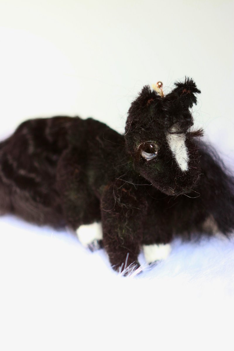 Teddy Horse/ Black Little Pony/ Pony/ plush pony/black horse/miniature horse/Bly - ของวางตกแต่ง - วัสดุอื่นๆ สีดำ