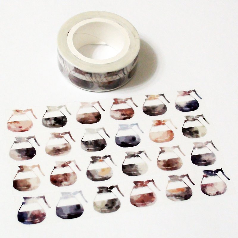 Masking Tape Watercolor Coffee Pot - มาสกิ้งเทป - กระดาษ 