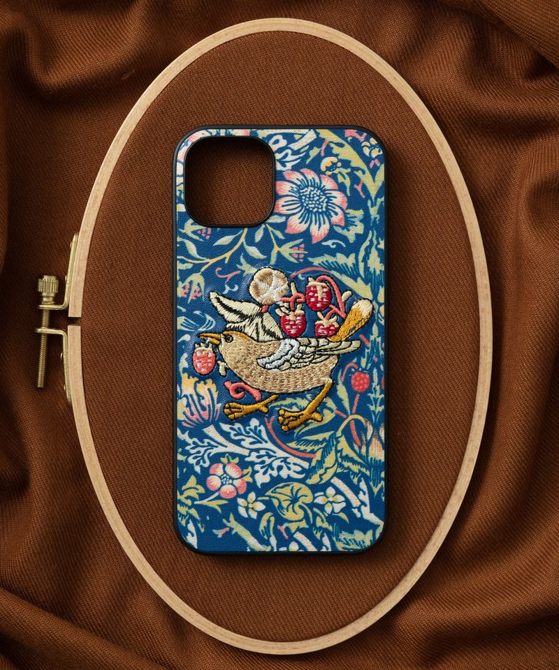 立体刺繍スマホケース iPhone12 PUレザー ウィリアムモリス 猫 動物　01:NAG1348 - 手機殼/手機套 - 聚酯纖維 多色