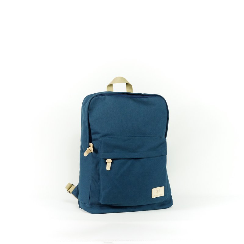 DAY OFF backpack - Navy - กระเป๋าเป้สะพายหลัง - ผ้าฝ้าย/ผ้าลินิน สีน้ำเงิน