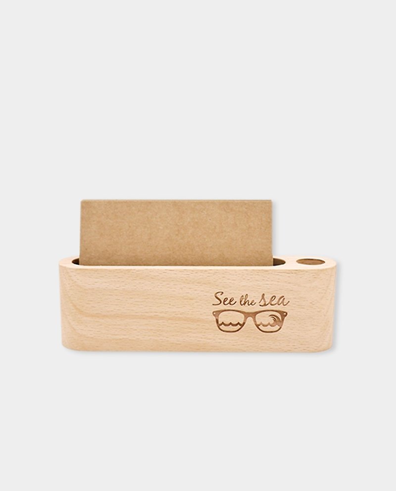 [Small box] Wooden groove business card holder M_Corporate gifts/Graduation gifts/Freshman gifts - แฟ้ม - ไม้ สีส้ม