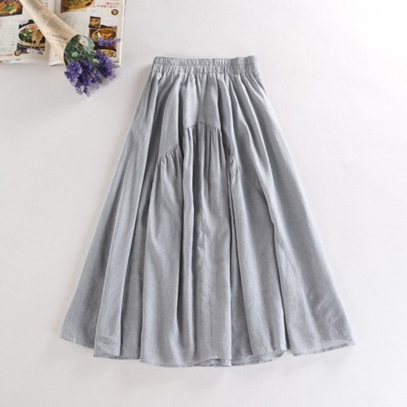 20% off f048 Linen blend summer long skirt - กระโปรง - ผ้าฝ้าย/ผ้าลินิน 