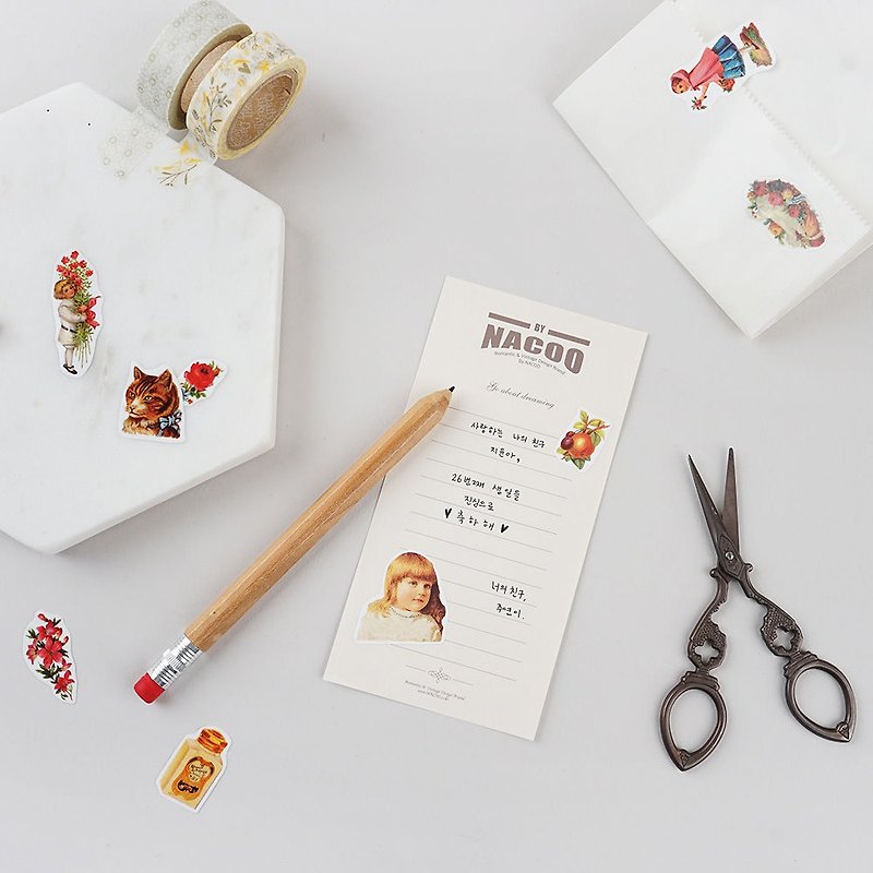 ByNACOO self-scrapbook paper bag (10 in) -007 Little Red Riding Hood, BNC12344 - สติกเกอร์ - กระดาษ สีแดง