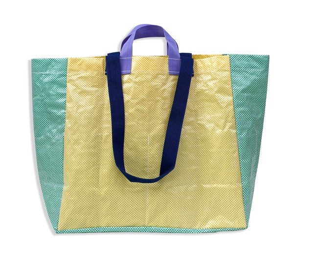 DEAN&DELUCA BANGKOK TWO TONE TOTE BAG S - YELLOW & NATURAL