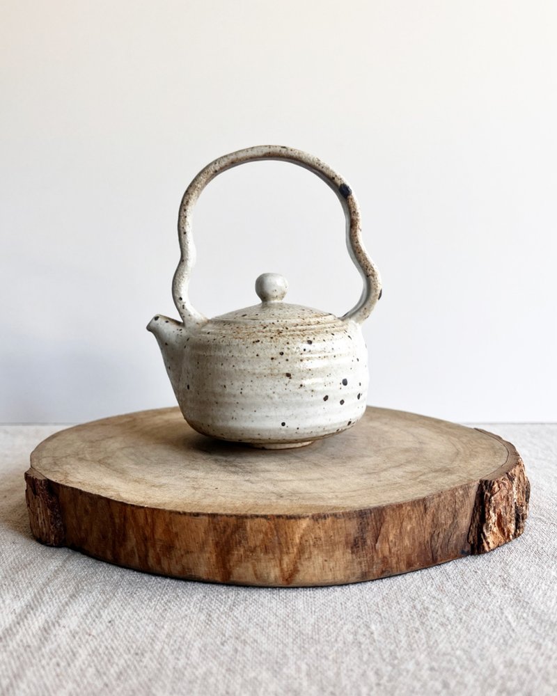 Flow white teapot | pottery tea set - Teapots & Teacups - Pottery White