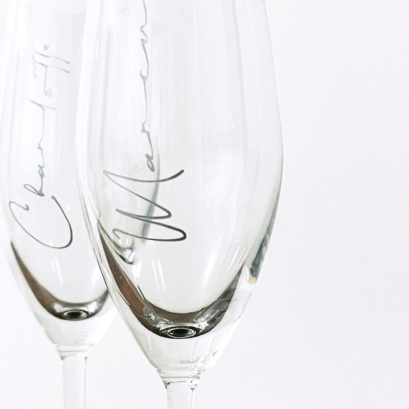 虹色に輝く特製シャンパンフルート - ワイングラス・酒器 - ガラス 多色