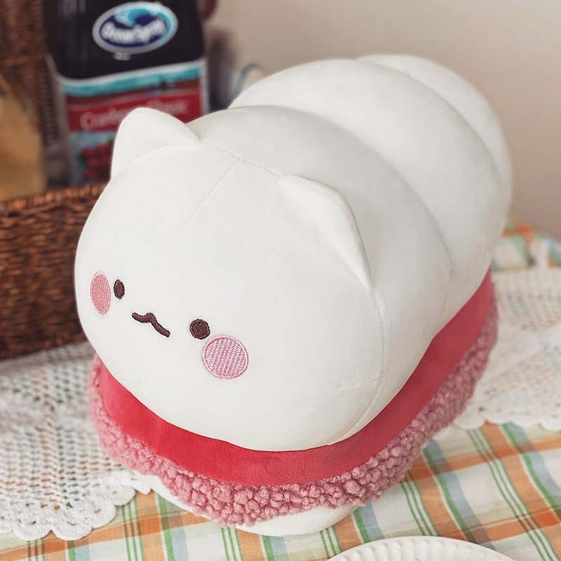 veryberrybap Strawberry Daifuku Cat Mochi Pillow / Doll 30CM - Pillows & Cushions - Polyester 