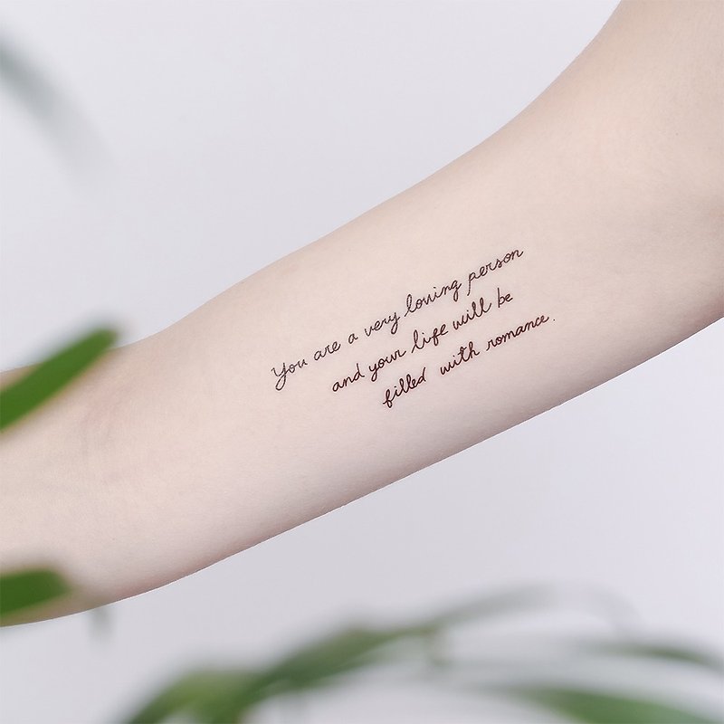 刺青紋身貼紙 / 手寫句子 Surprise Tattoos - 紋身貼紙/刺青貼紙 - 紙 黑色