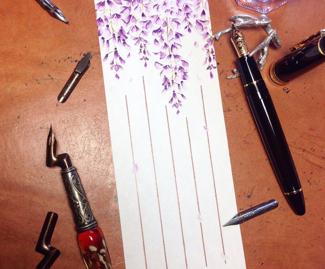 A Stroke of Flower Notes ～水墨画～藤の花～（20枚入