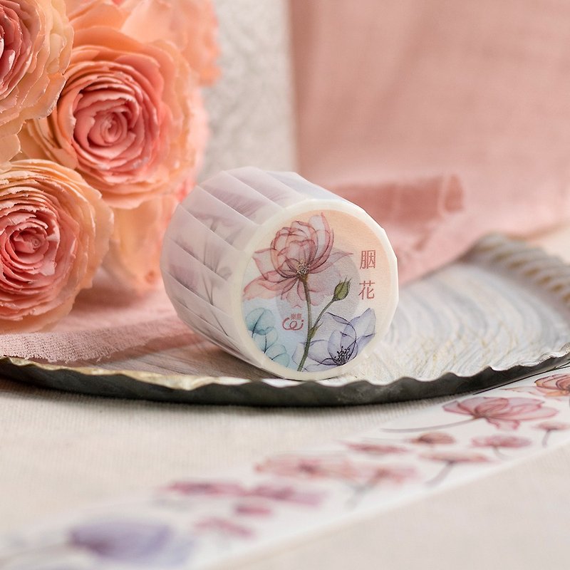透明の花 ー バラと海棠 ー 5cm マスキングテープ - マスキングテープ - 紙 ピンク