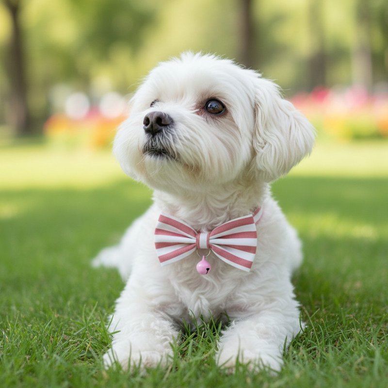 寬條紋款 三色 蝴蝶結寵物裝飾項圈 貓咪 小型犬 迷你犬 - 貓狗頸圈/牽繩 - 棉．麻 多色