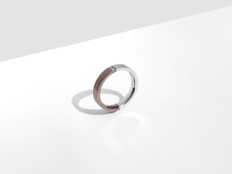 2-Tone Minimal Ring | Bronze | Engravable - แหวนทั่วไป - สแตนเลส สีนำ้ตาล