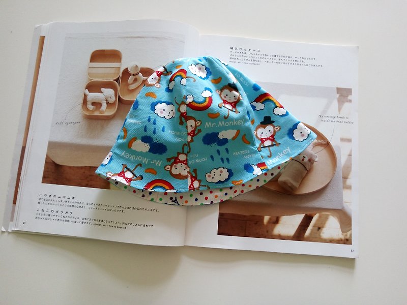 Blue bottom // coffee at the end Mr. Mister Mita gift baby hat - Bibs - Cotton & Hemp Multicolor
