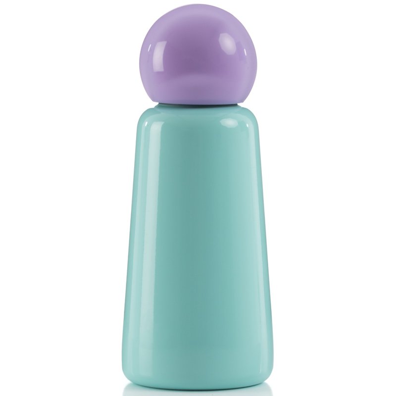Skittle Bottle Mini 300ML - Mint with Lilac cap - Vacuum Flasks - Stainless Steel Green