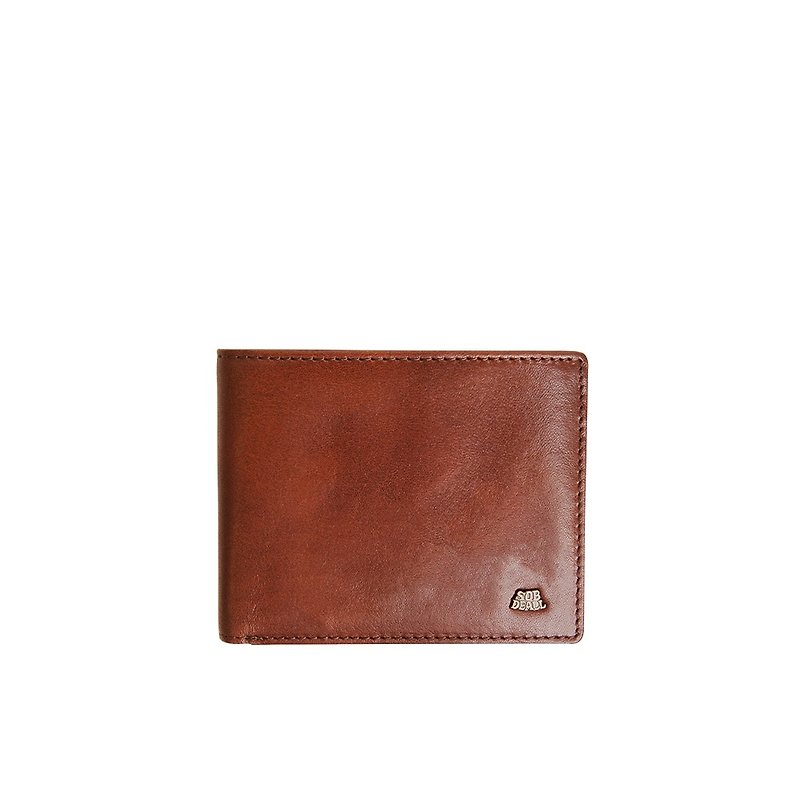 【SOBDEALL】Vegetable tanned leather folio photo clip - กระเป๋าสตางค์ - หนังแท้ สีนำ้ตาล